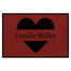 personalisierte Fußmatte Family Heart - Rot