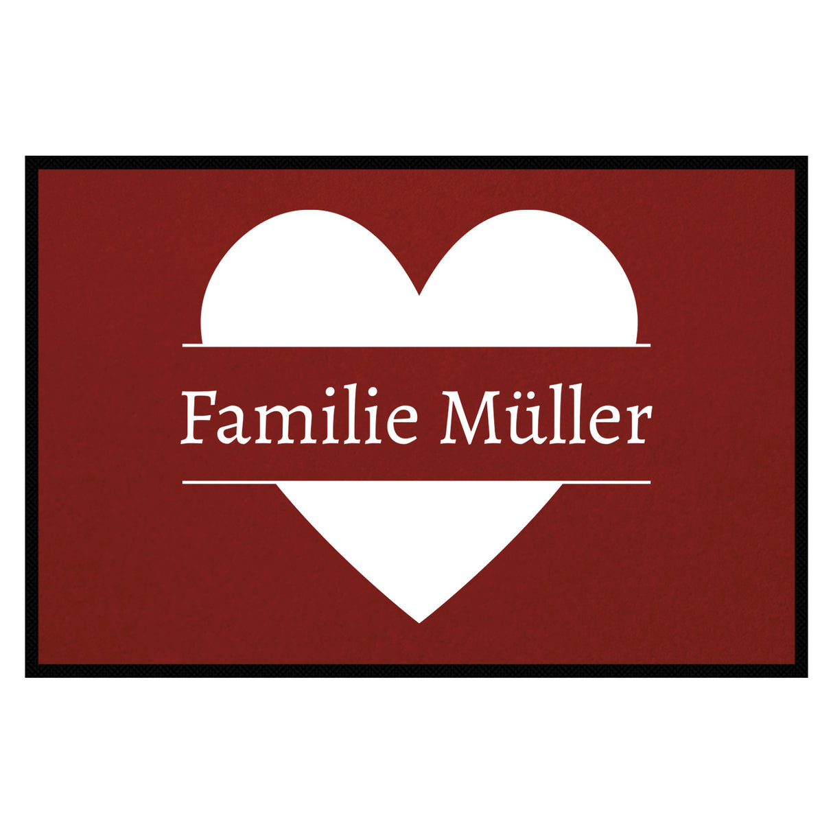 personalisierte Fußmatte Family Heart - Rot