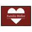 personalisierte Fußmatte Family Heart - Rot