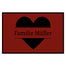 personalisierte Fußmatte Family Heart - Rot
