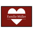 personalisierte Fußmatte Family Heart - Rot