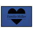 personalisierte Fußmatte Family Heart - Blau