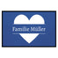 personalisierte Fußmatte Family Heart - Blau