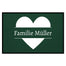 personalisierte Fußmatte Family Heart - Grün