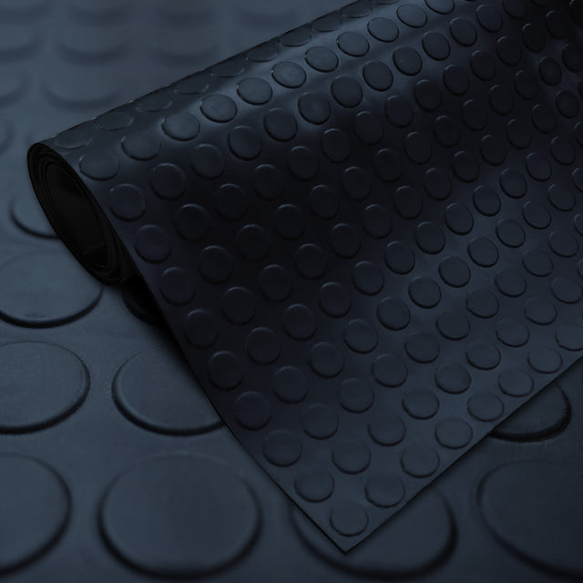 Noppenmatte - Gummimatte mit runden Flachnoppen - 3 mm | Schwarz