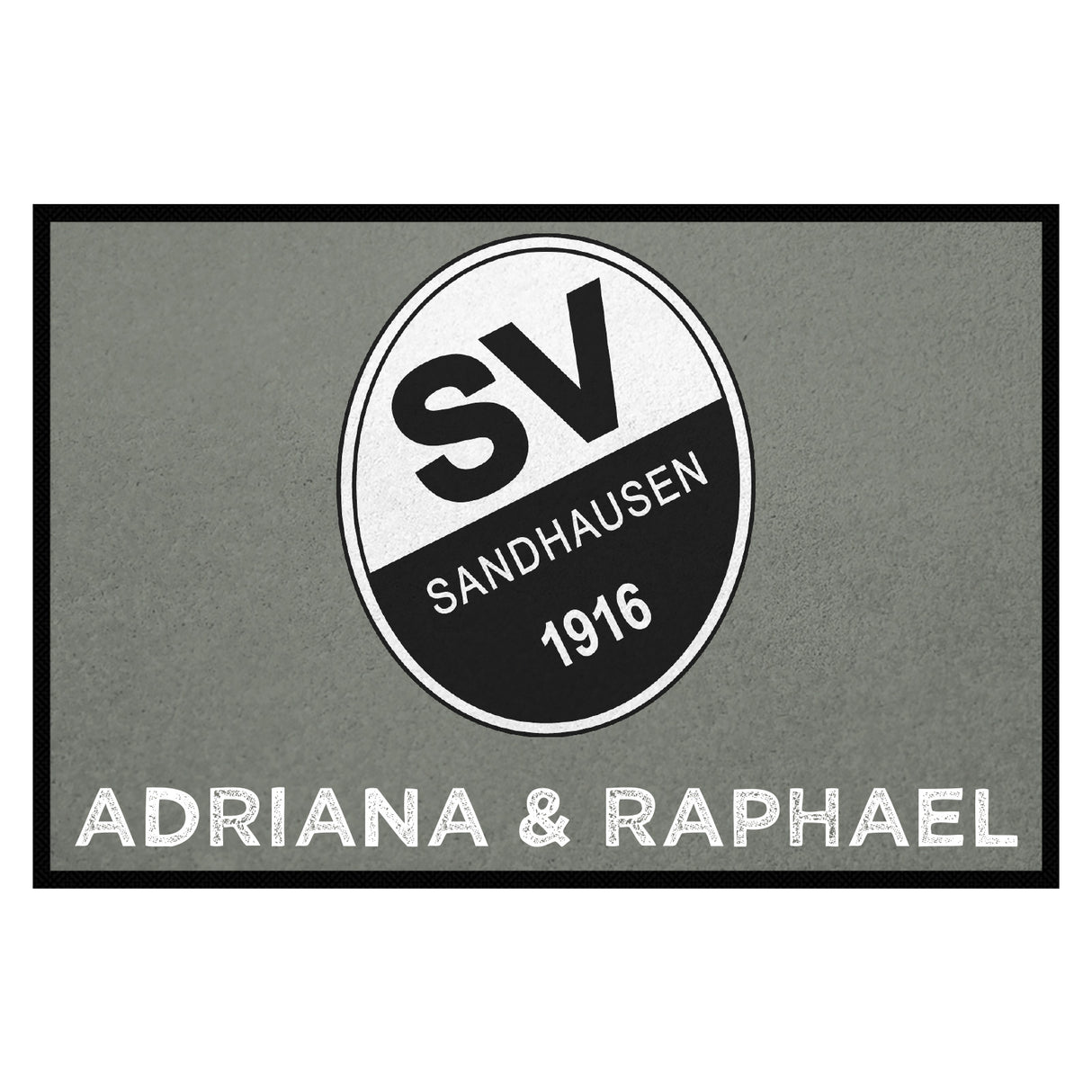 Fußmatte SVS-FANMATTE - Design "Logo mit Name" - personalisierbar | Nebel/Weiß