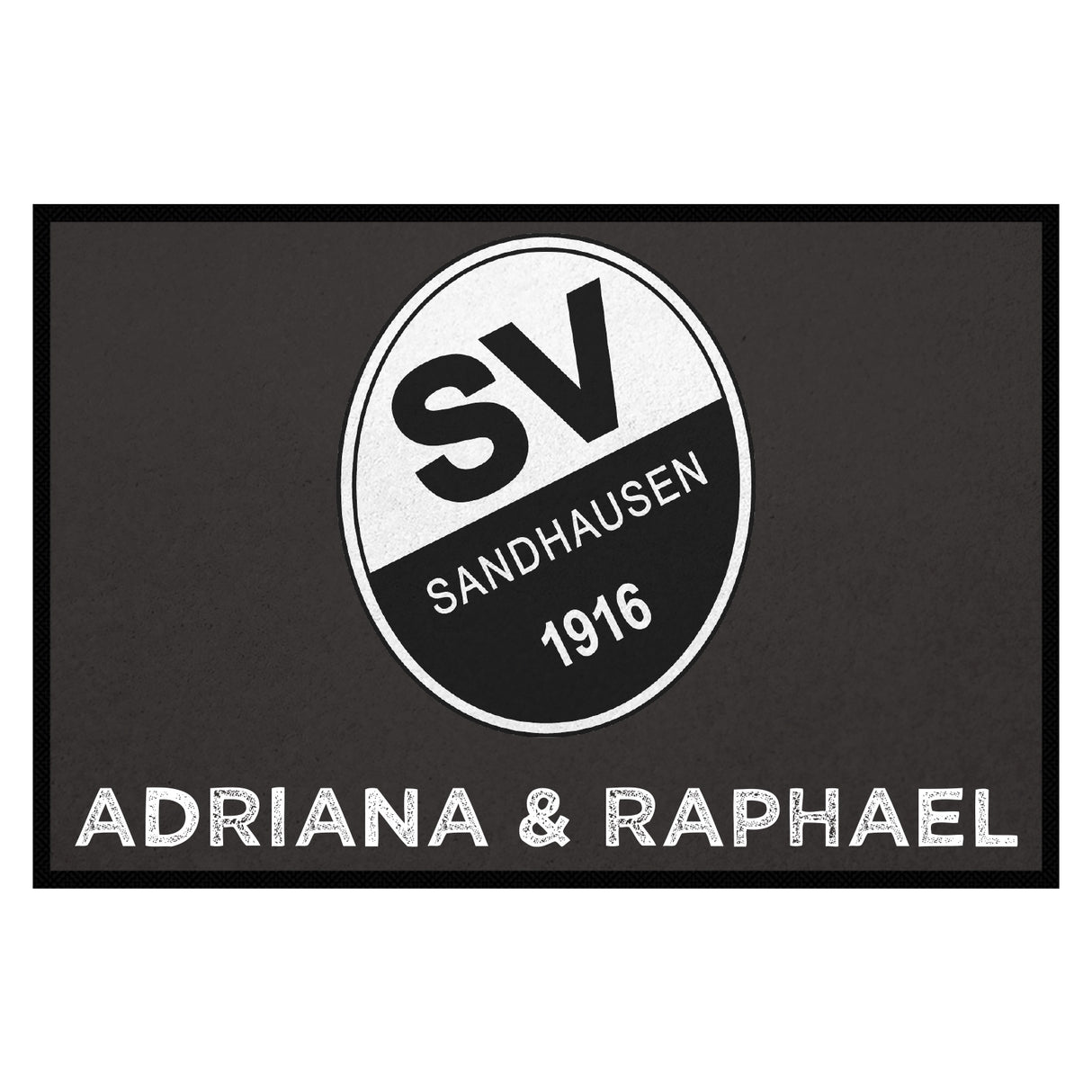 Fußmatte SVS-FANMATTE - Design "Logo mit Name" - personalisierbar | Schiefer/Weiß