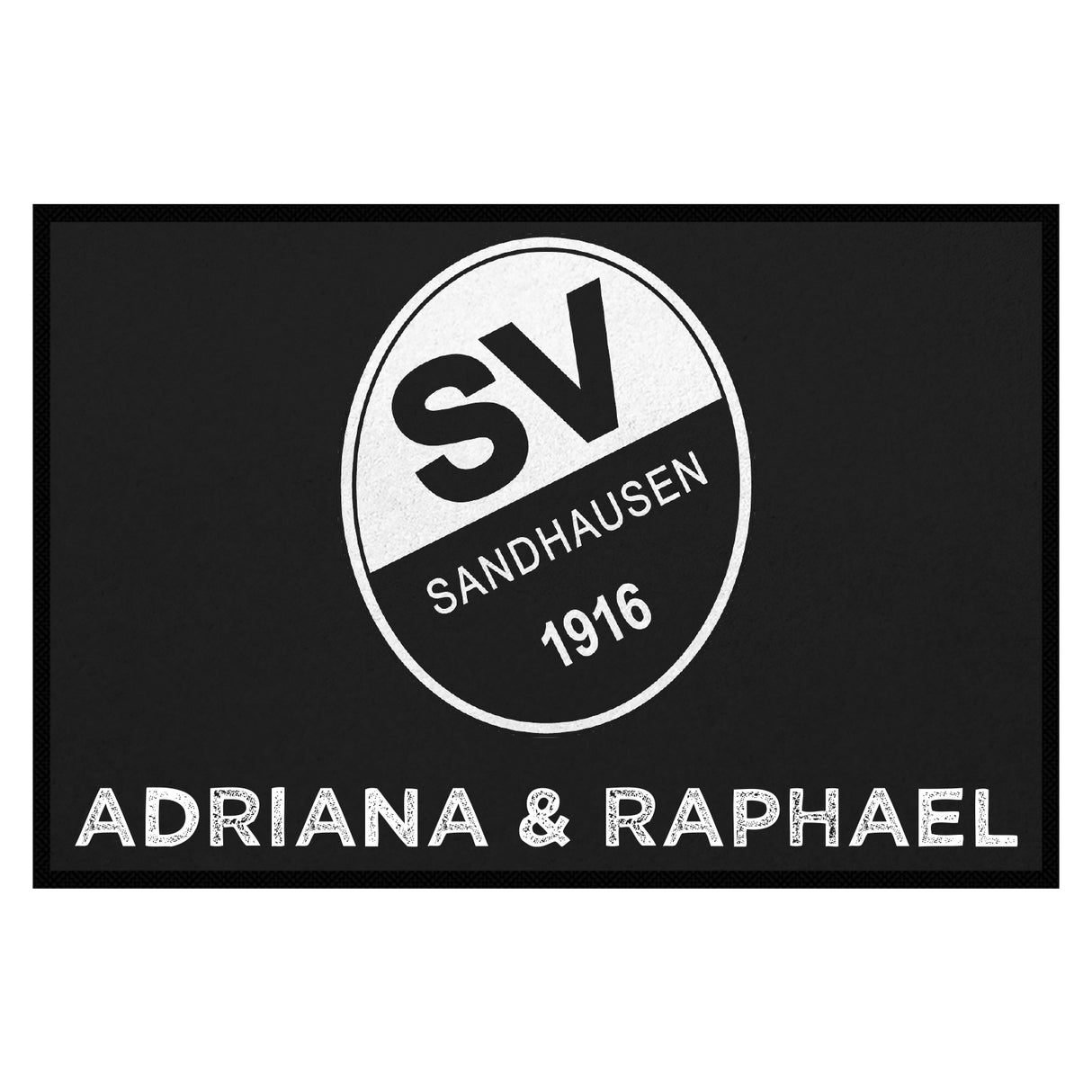Fußmatte SVS-FANMATTE - Design "Logo mit Name" - personalisierbar | Schwarz/Weiß