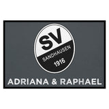 Fußmatte SVS-FANMATTE - Design "Logo mit Name" - personalisierbar | Dunkelgrau/Weiß
