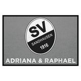 Fußmatte SVS-FANMATTE - Design "Logo mit Name" - personalisierbar | Mittelgrau/Weiß