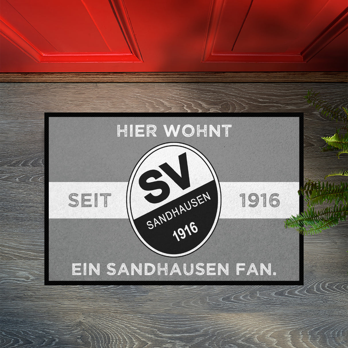 SVS FANMATTE - Hier wohnt ein Sandhausen Fan | Mittelgrau/Weiß