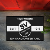 SVS FANMATTE - Hier wohnt ein Sandhausen Fan | Schwarz/Weiß