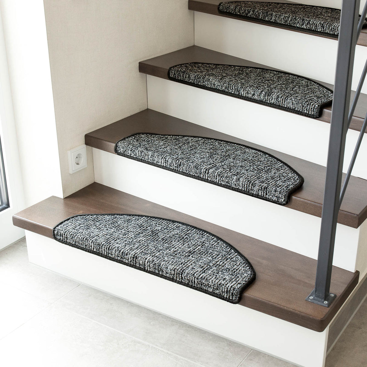 Stufenmatten Liam - 25x65 cm - Halbrund | Anthrazit