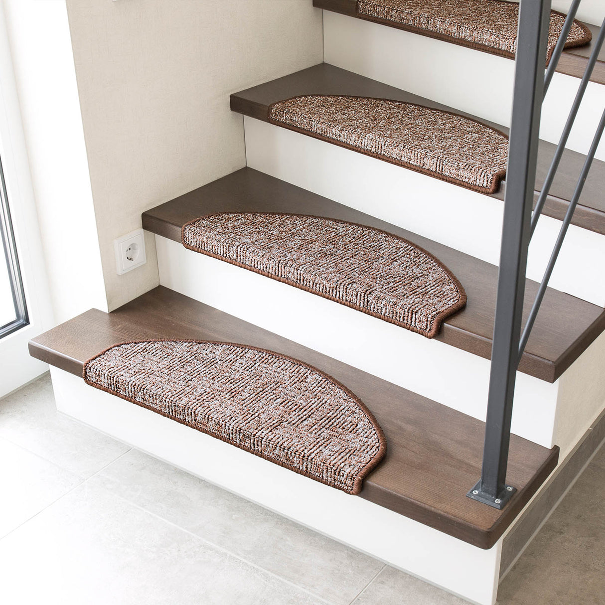 Stufenmatten Liam - 25x65 cm - Halbrund | Braun