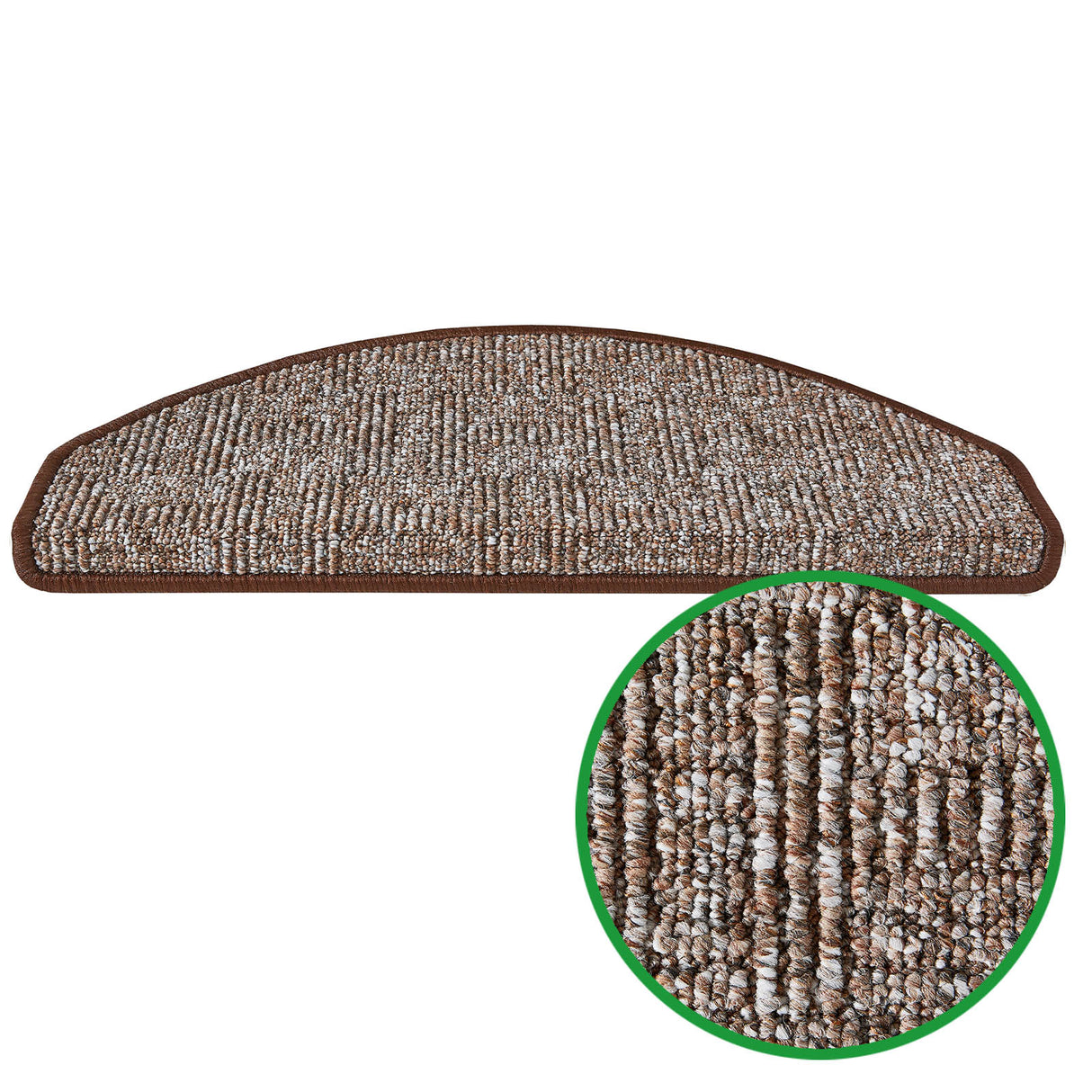 Stufenmatten Liam - 25x65 cm - Halbrund | Creme