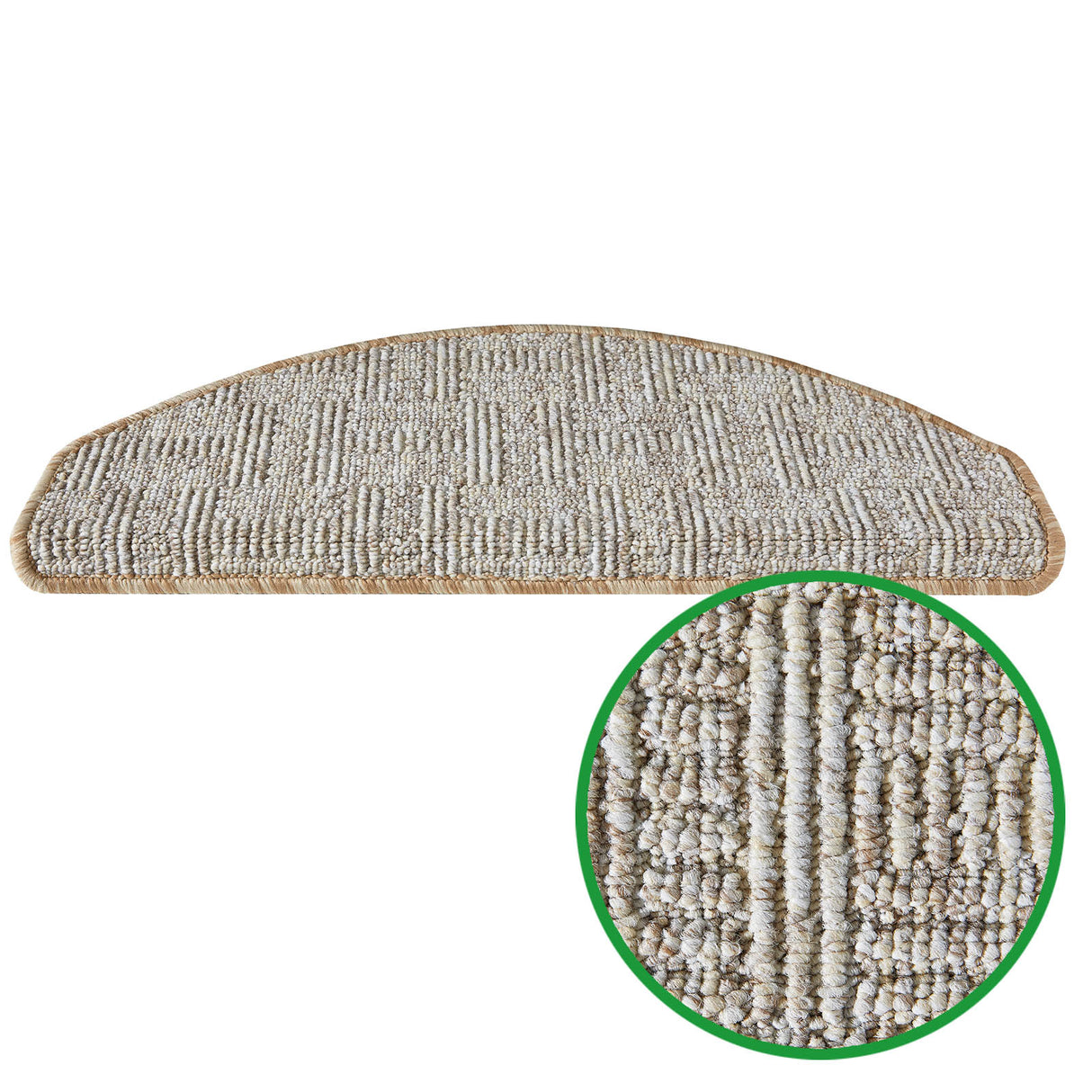 Stufenmatten Liam - 25x65 cm - Halbrund | Creme