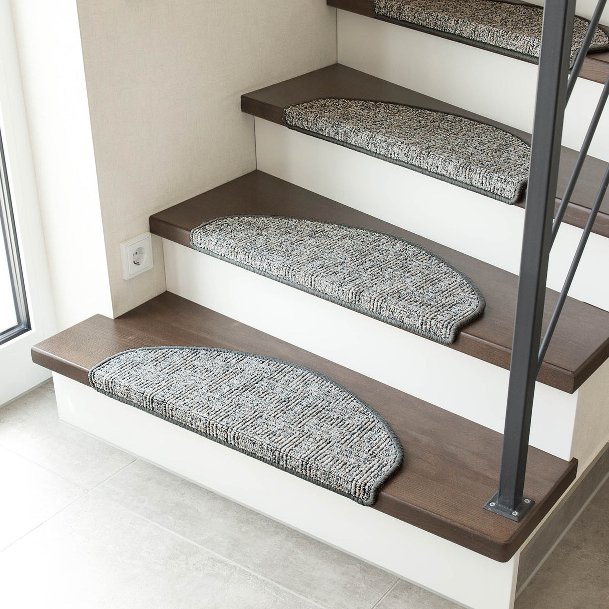 Stufenmatten Liam - 25x65 cm - Halbrund | Grau