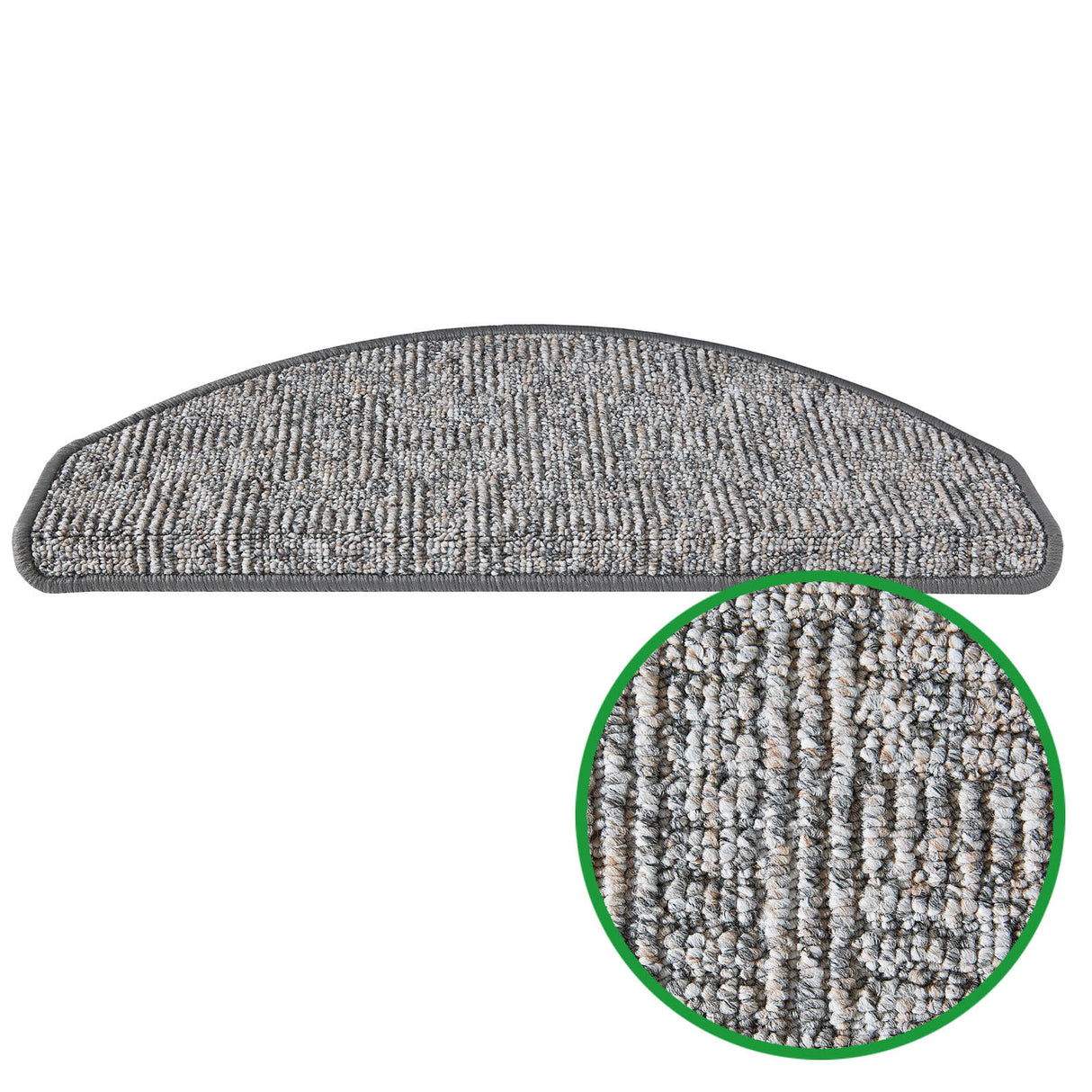 Stufenmatten Liam - 25x65 cm - Halbrund | Grau