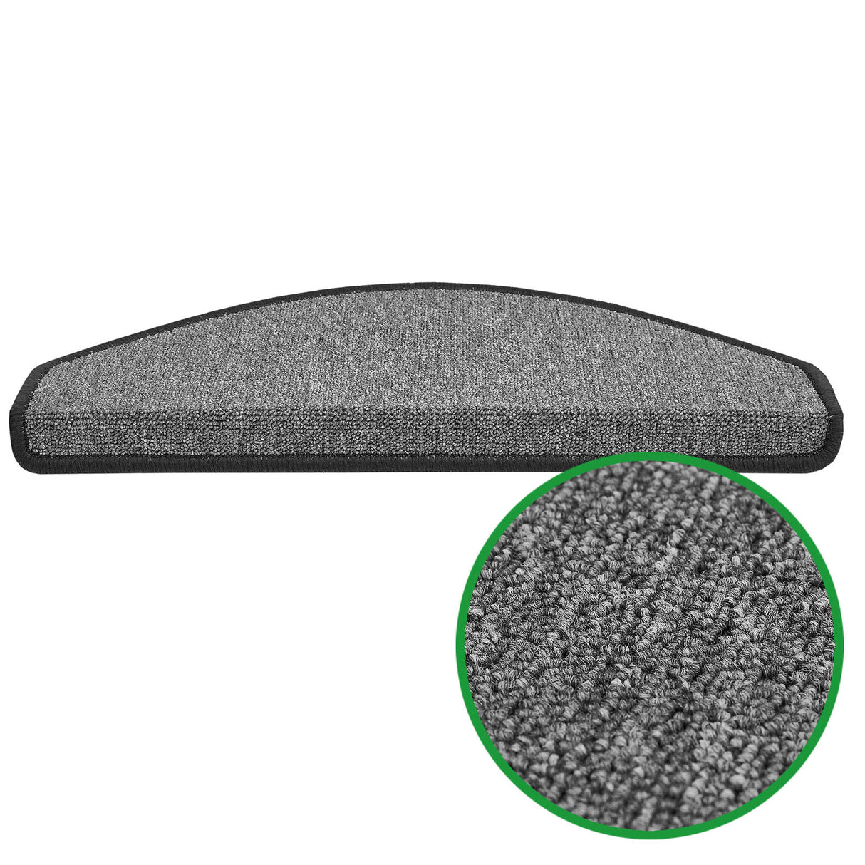 Stufenmatten Flachgewebe - 65x23,5 cm - Halbrund | Anthrazit
