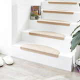 Stufenmatten Flachgewebe - 65x23,5 cm - Halbrund | Beige