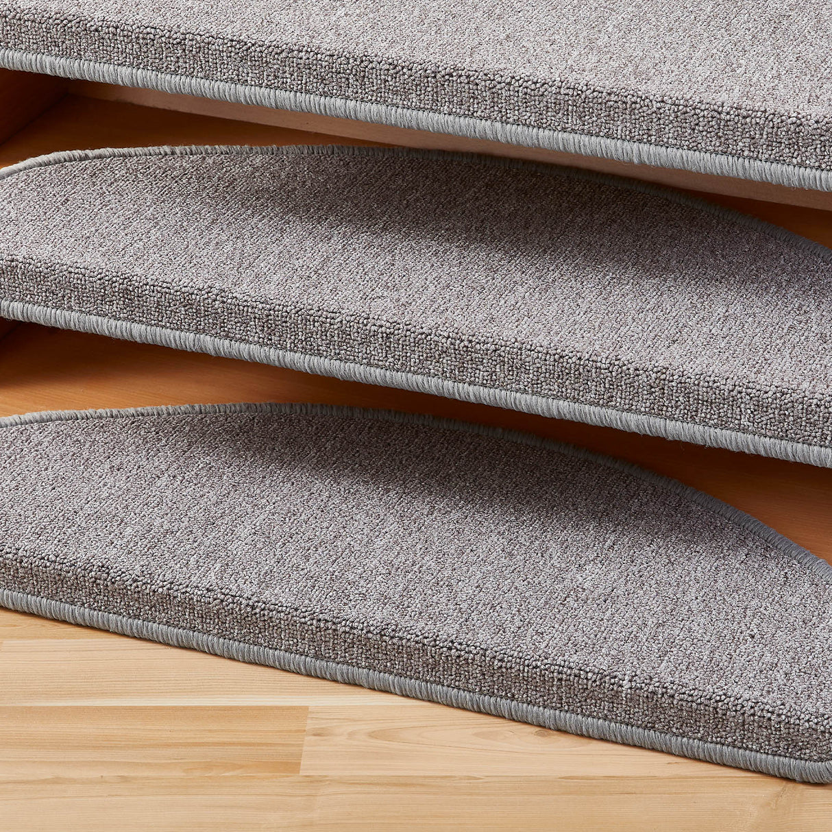 Stufenmatten Flachgewebe - 65x23,5 cm - Halbrund | Greige